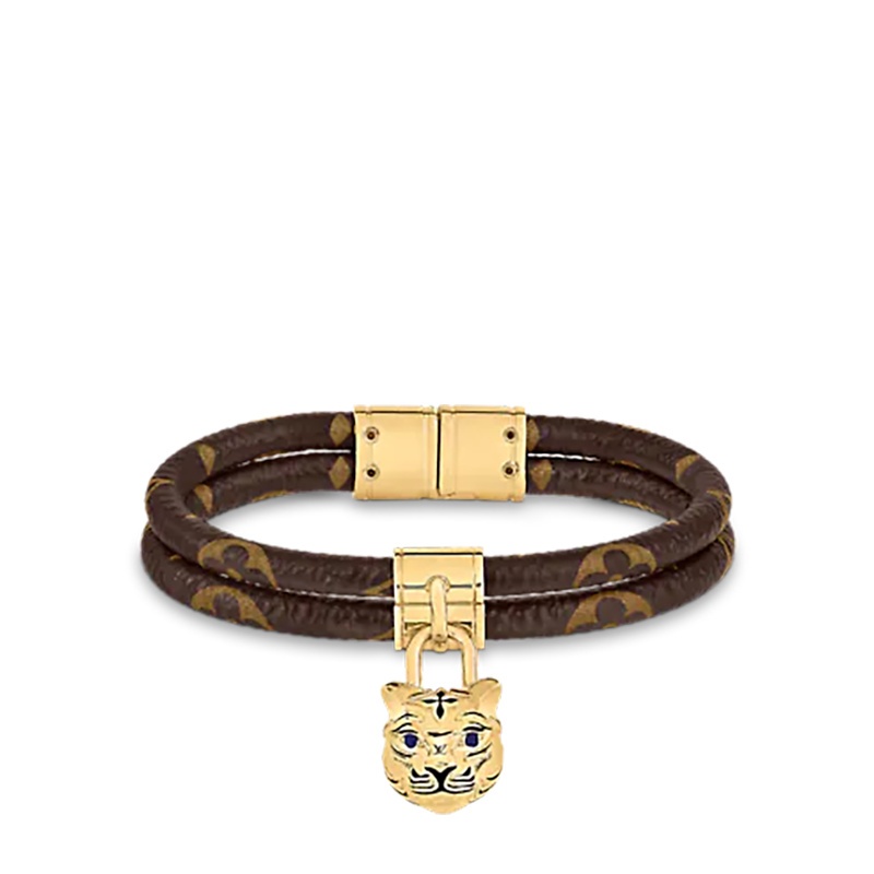 商品Louis Vuitton|预售十天 Louis Vuitton/路易威登 22春夏新款MY TIGER系列 老花帆布金扣金色虎头造型手链M8032F,价格¥3988,第2张图片详细描述