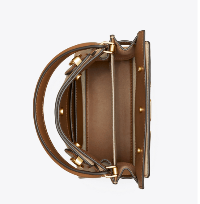 商品[国内直发] Tory Burch|TORY BURCH汤里柏琦 女士提拉米苏色牛皮革迷你手提单肩斜挎包77257-227,价格¥4133,第3张图片详细描述