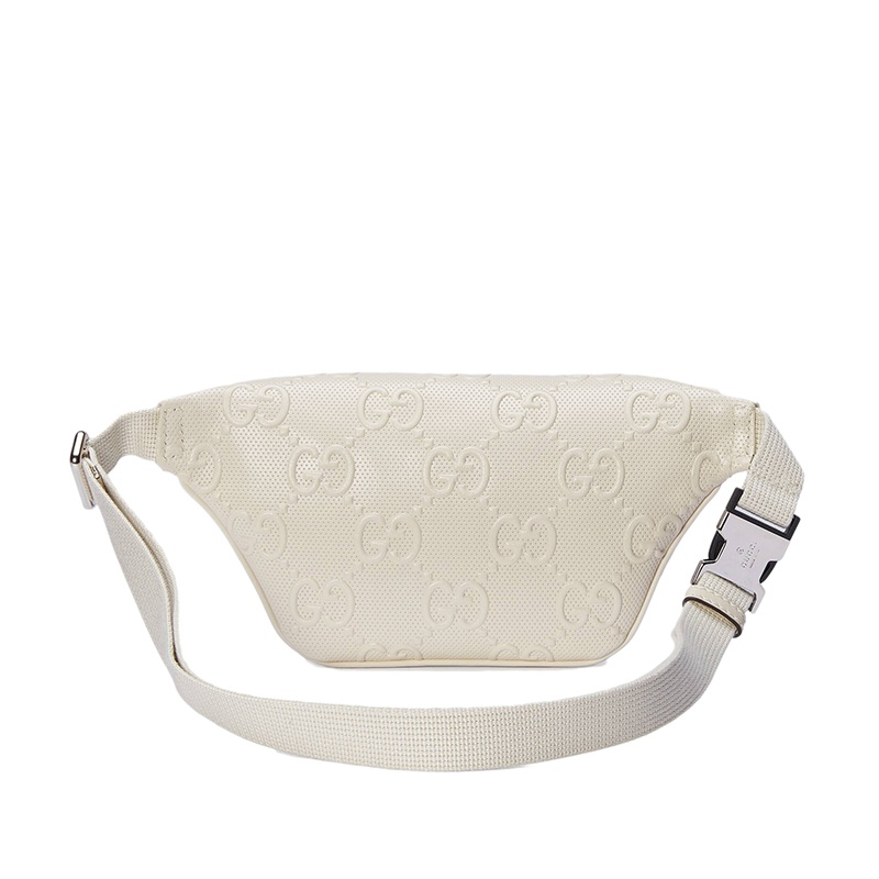 商品Gucci|GUCCI/古驰 GG embossé系列 男女同款白色双G压纹皮革斜挎包腰包,价格¥7629,第5张图片详细描述