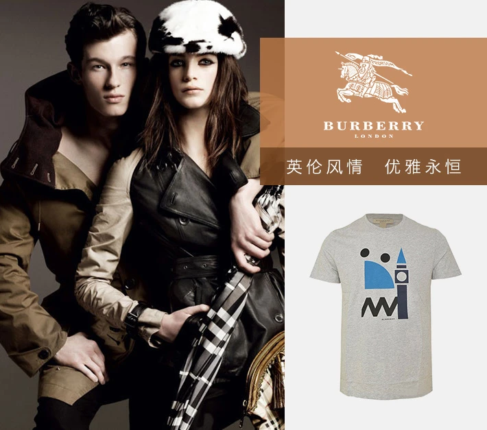 商品[国内直发] Burberry|BURBERRY 灰色男士T恤 3946249,价格¥1442,第11张图片详细描述