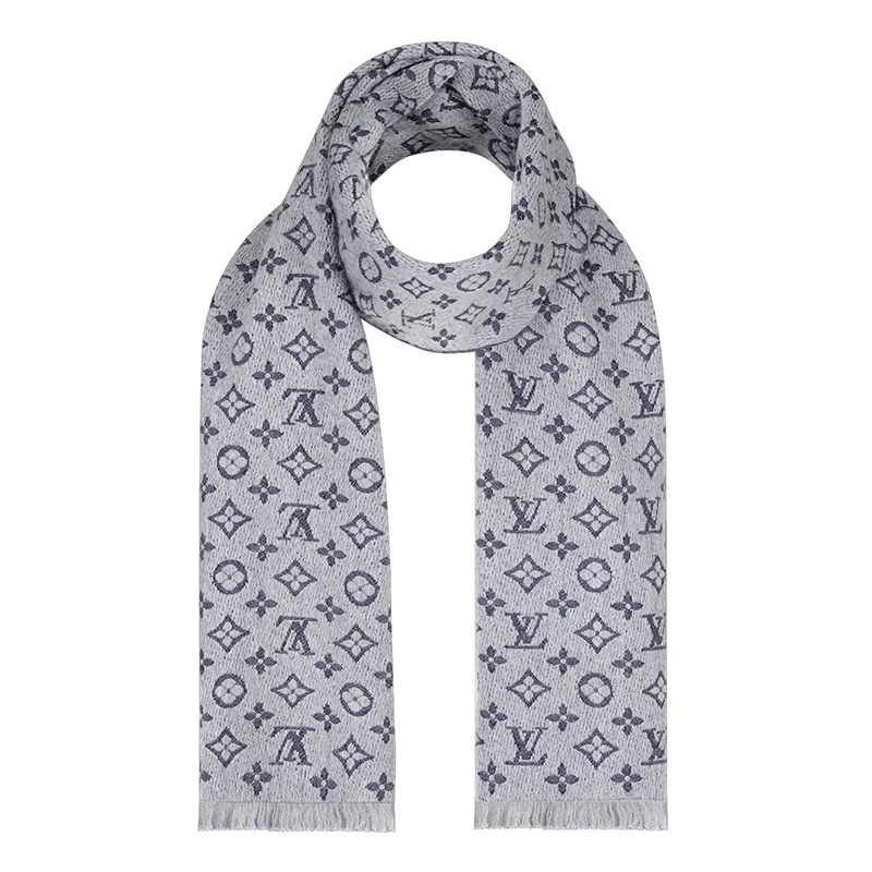 商品Louis Vuitton|【预售十天】路易威登新款 经典老花系列 男士浅灰色羊毛围巾M70932,价格¥4362,第4张图片详细描述