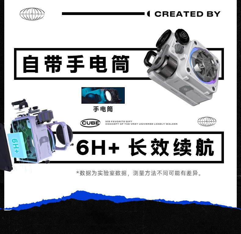 商品[国内直发] MAOWANG|XOG机械光域Cube无线蓝牙音响典藏版防水低音炮赛博小音箱,价格¥534,第13张图片详细描述