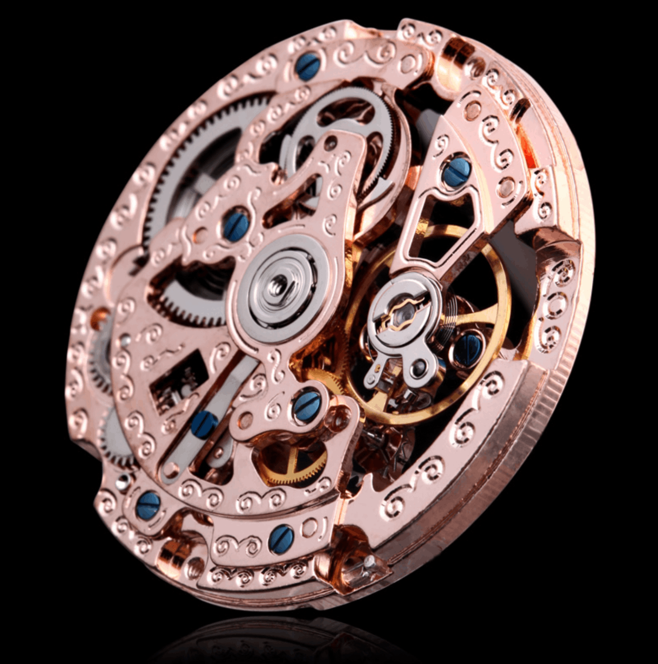 商品[国内直发] SHANGHAI WATCH|国民系列 镂空透底镶钻时尚男士腕表,价格¥1267,第3张图片详细描述