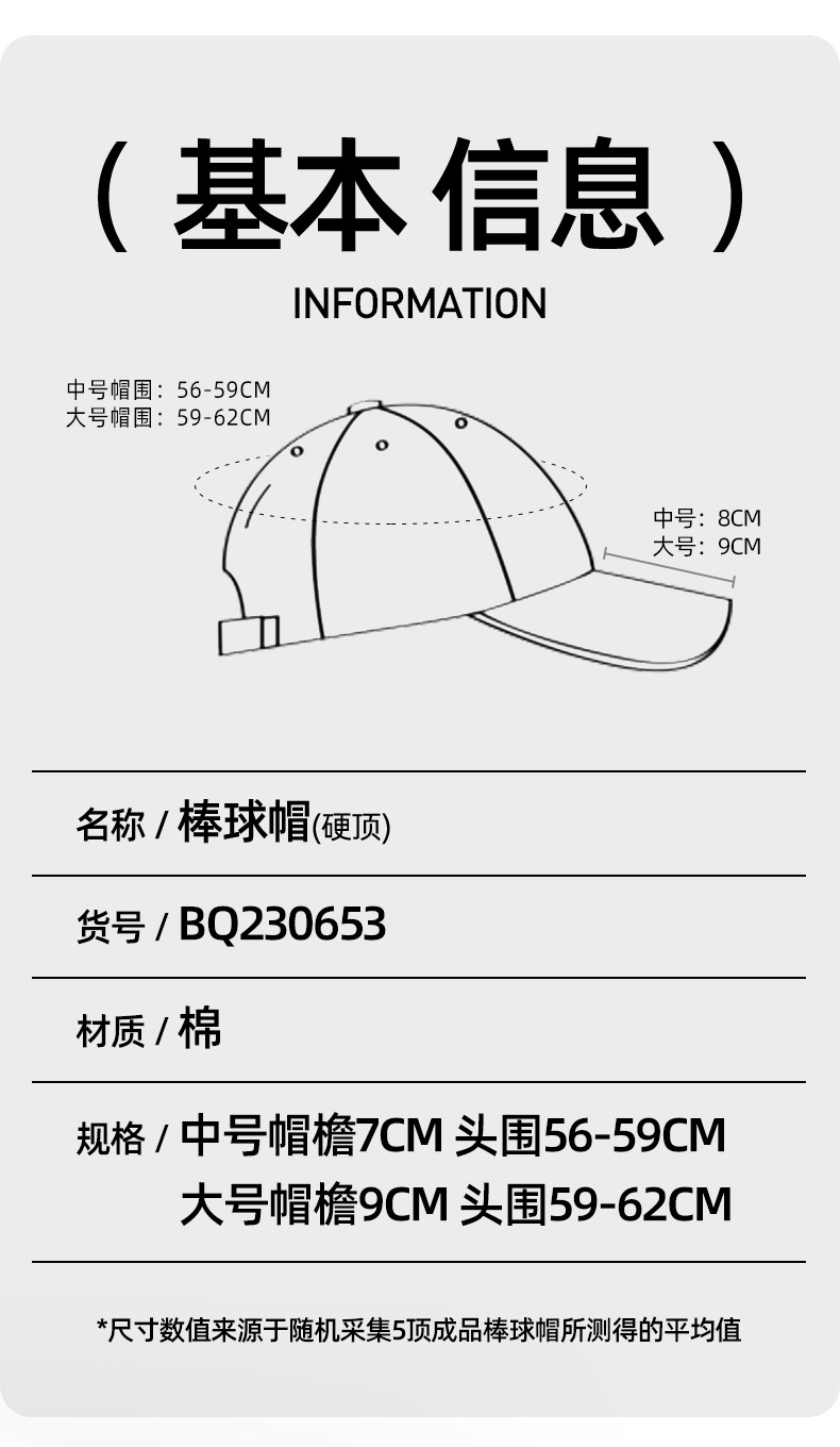 商品[国内直发] CACUSS|春夏新款棒球帽男时尚百搭硬顶鸭舌帽潮流老花遮阳帽女显脸小帽子,价格¥174,第9张图片详细描述