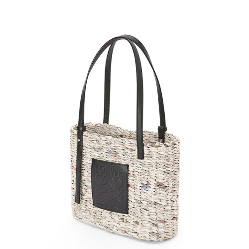 商品Loewe|【包税】LOEWE/罗意威 22新款Basket系列 女士小号黑色/多色编织纸制品饰经典徽标压印牛皮革单肩手提包A223099X18-1489,价格¥6563,第2张图片详细描述