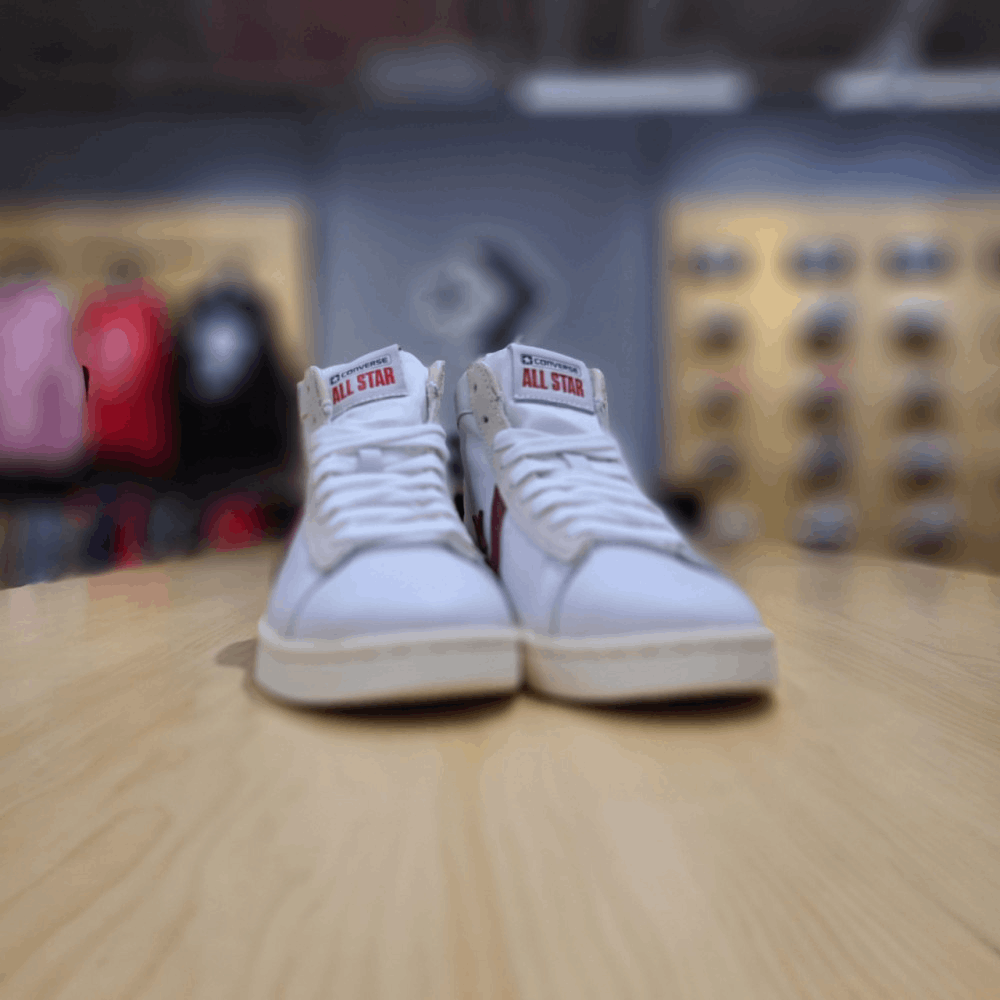 商品【预售商品15天发货】 Converse|【韩国直邮|包邮包税】匡威 共用 PRO LEATHER HI 运动鞋 RED/EGRET 170648C 白色,价格¥492,第3张图片详细描述