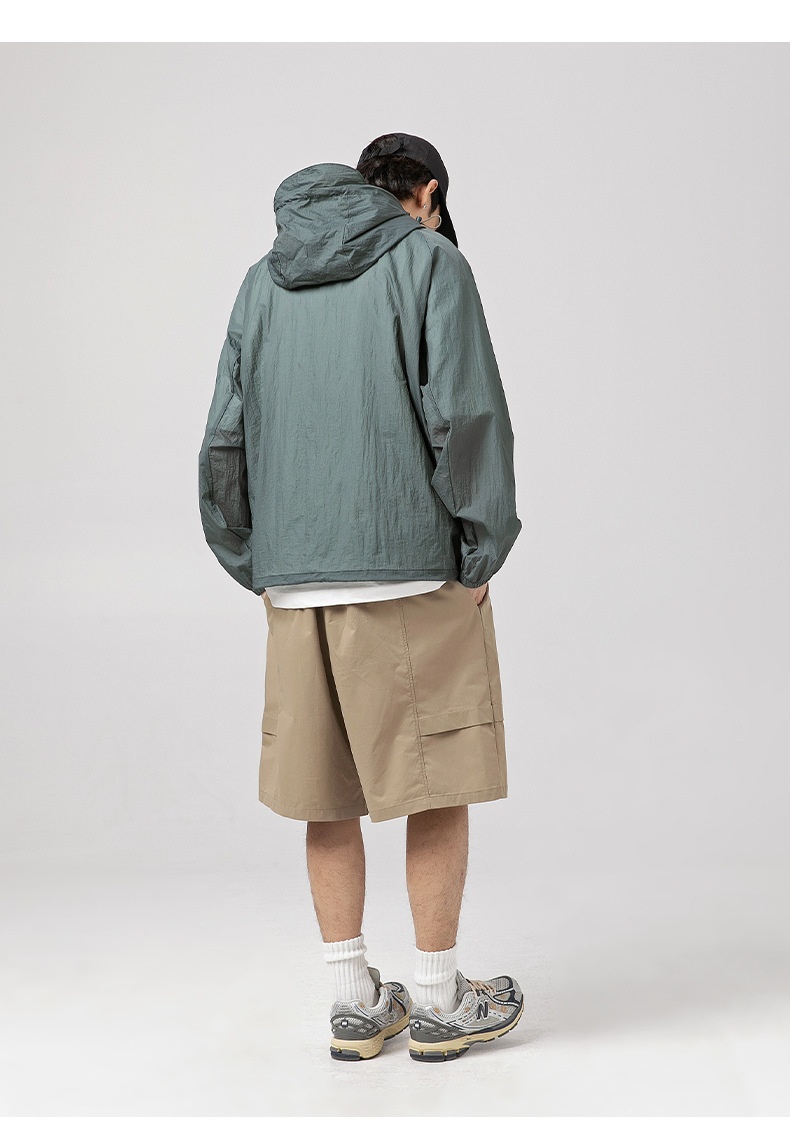 商品[国内直发] GLENVINTEN|UPF50+户外帽檐防晒衣男女夏新款宽松薄款透气防紫外线防晒服外套,价格¥223,第28张图片详细描述
