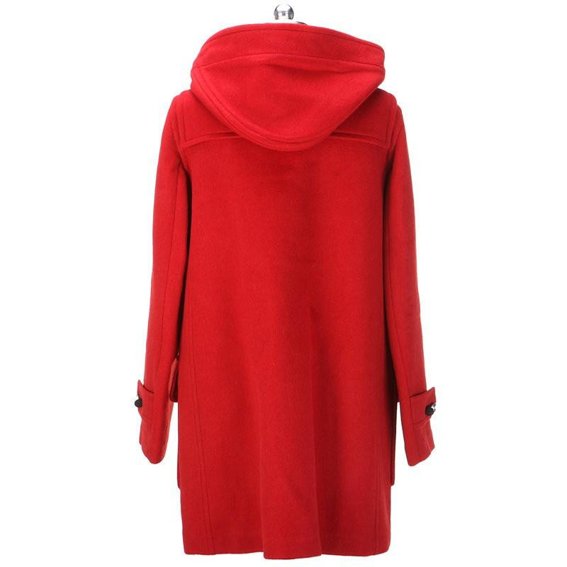 商品Burberry|Burberry 博柏利 女士红色羊毛牛角扣大衣 3844784,价格¥4749,第8张图片详细描述