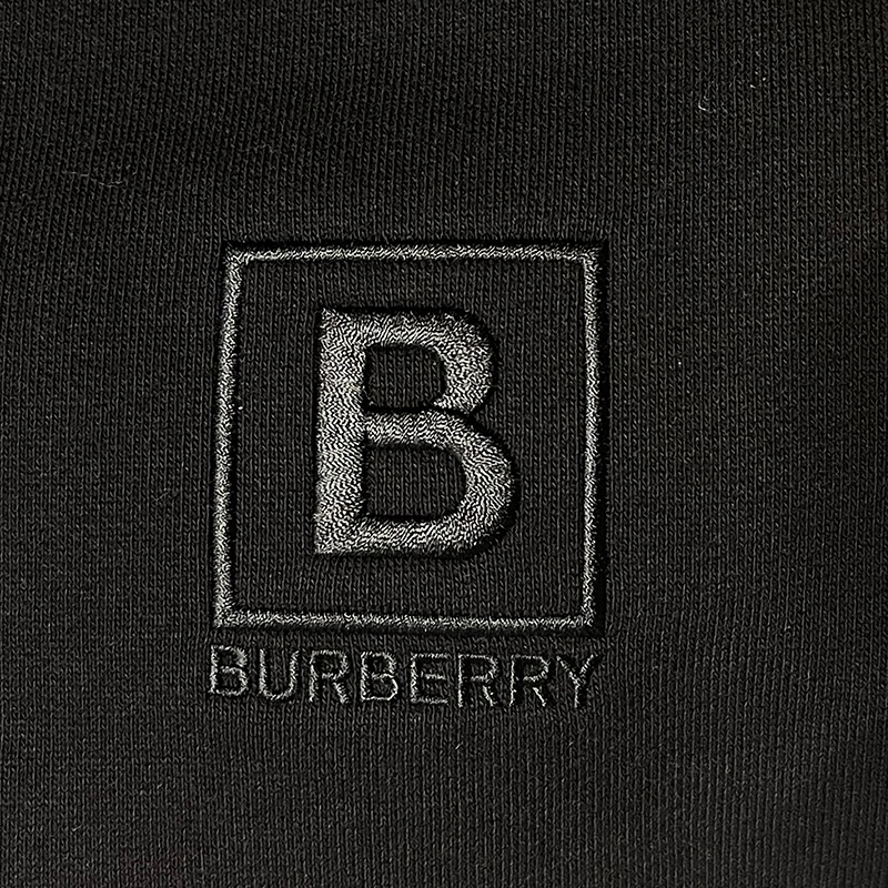 商品Burberry|BURBERRY/博柏利 女士黑色棉质B标刺绣休闲宽松卫衣80808601,价格¥1034,第3张图片详细描述