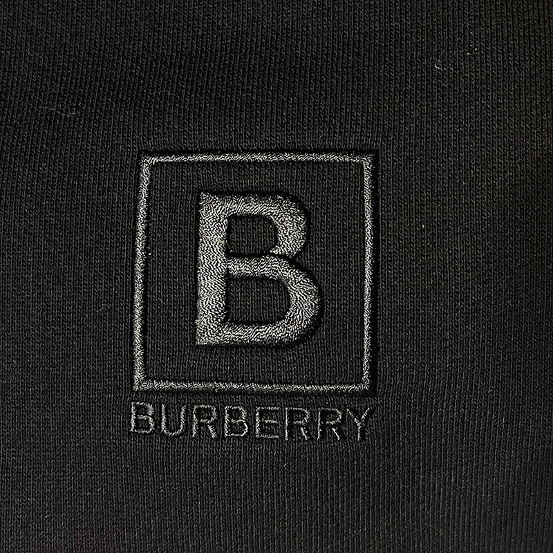 商品Burberry|BURBERRY/博柏利 女士黑色棉质B标刺绣休闲宽松卫衣,价格¥1155,第3张图片详细描述