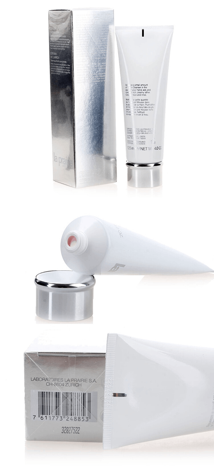 商品La Prairie|LA PRAIRIE/莱珀妮 柔和泡沫洁面膏/洁面乳125ml,价格¥593,第3张图片详细描述