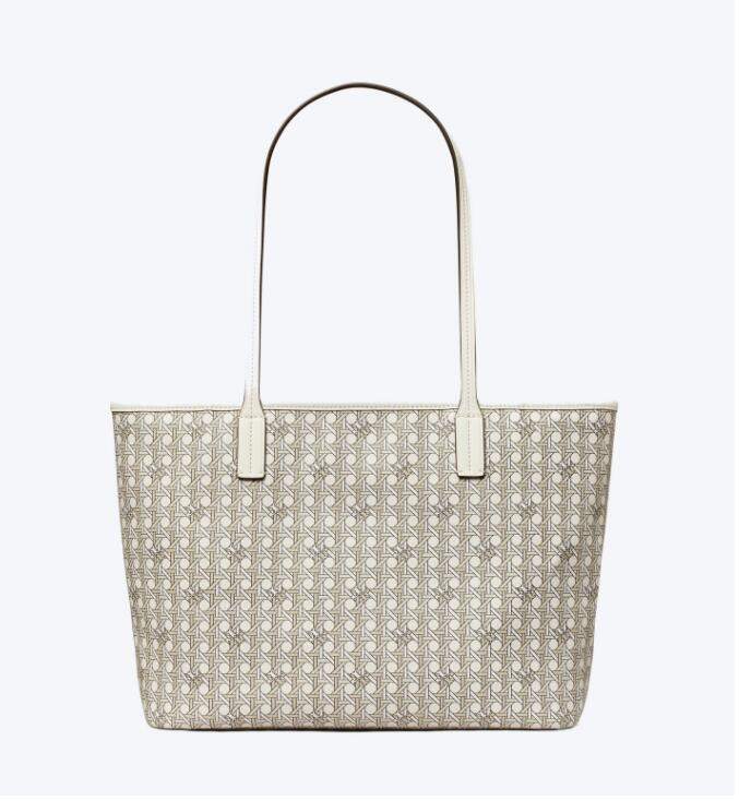 商品Tory Burch| 汤丽柏琦复古花纹涂层帆布单肩字母托特包小号中号（香港仓发货）,价格¥2200,第47张图片详细描述