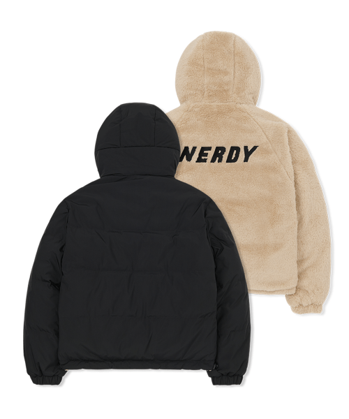商品NERDY|【享贝家】NERDY 新款男女情侣款加厚加绒正反两穿保暖夹克外套 黑色\奶茶色（预售款，10天发货）PNEW22DJ0630,价格¥896,第6张图片详细描述
