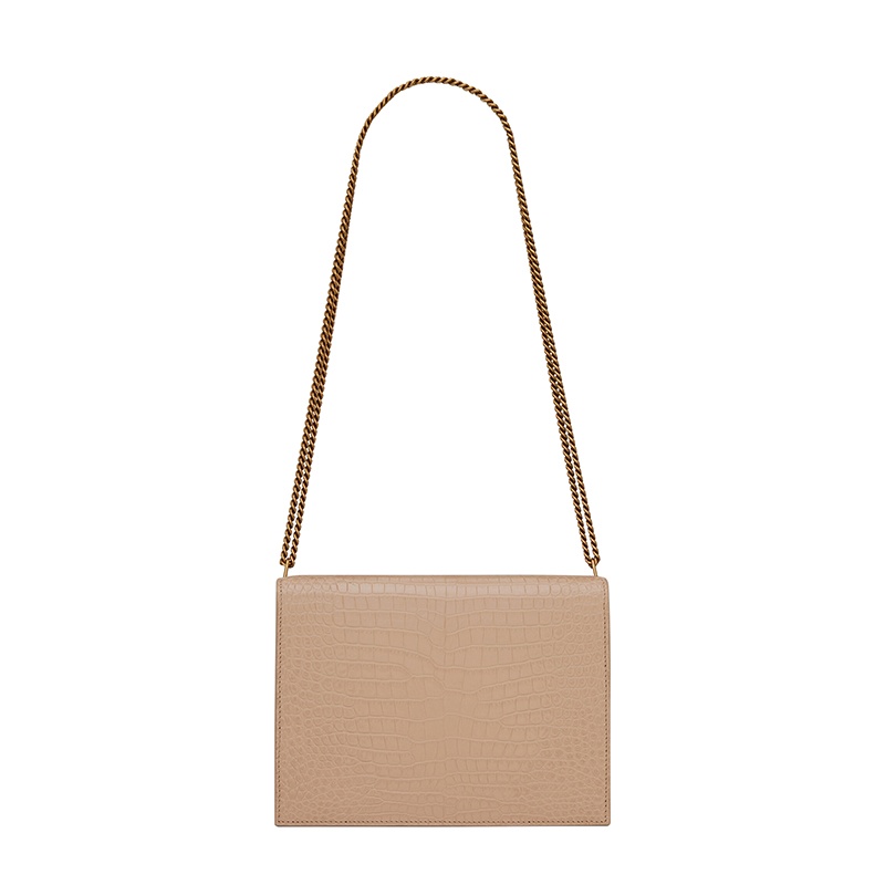商品Yves Saint Laurent|SAINT LAURENT PARIS/圣罗兰 YSL 秋冬新款 CASSANDRA系列 女士深米色鳄鱼压纹小牛皮金扣双链手提斜挎单肩包532750DND0J2721,价格¥19121,第3张图片详细描述