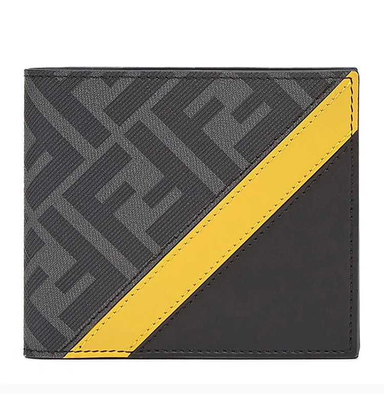 商品Fendi|Fendi 芬迪 男士黑灰色印花钱包 7M0169-A9XS-F0R2A,价格¥2148,第7张图片详细描述