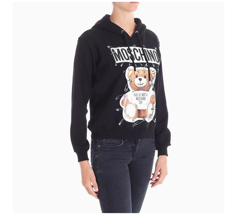 商品Moschino|Moschino 莫斯奇诺 女士黑色印花棉质卫衣 EV1705-5527-1555,价格¥2113,第6张图片详细描述