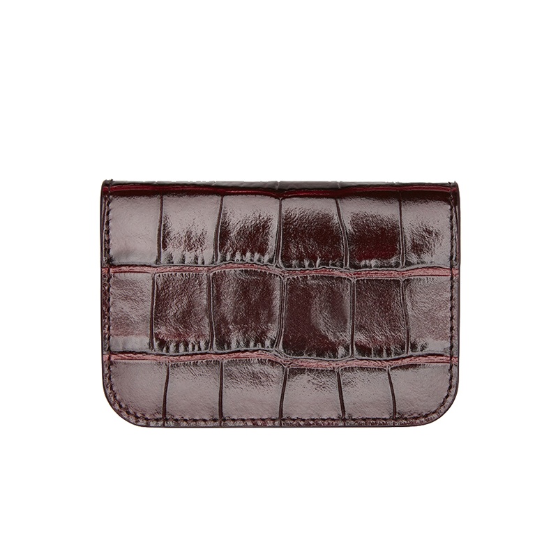 商品Balenciaga|Balenciaga/巴黎世家 暗红色闪亮鳄鱼压纹小牛皮迷你钱包5938131LRRM6515,价格¥2947,第3张图片详细描述