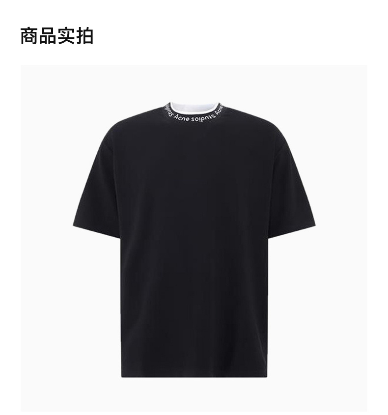 商品Acne Studios|ACNE STUDIOS 艾克妮 男士黑色T恤 BL0221-BLACK,价格¥1612,第6张图片详细描述
