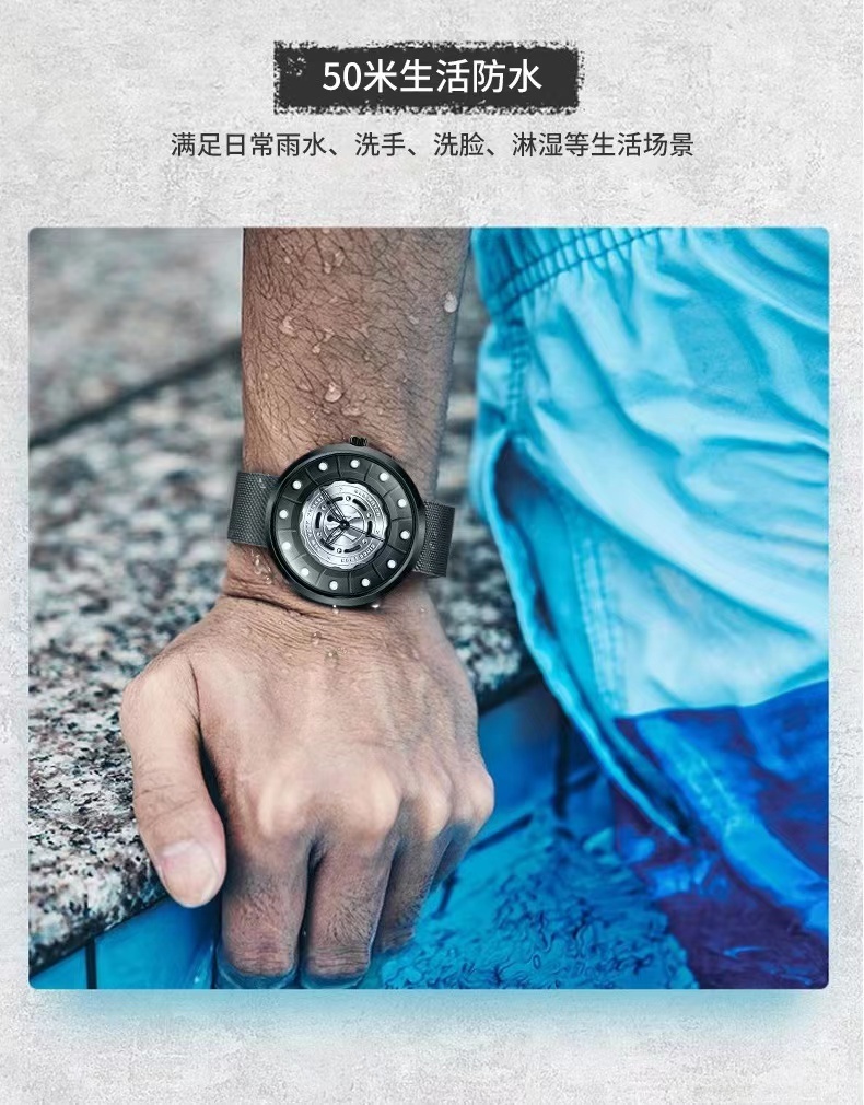 商品[国内直发] MLB|2020新品个性时尚款夜光男表防水石英表NY009,价格¥447,第10张图片详细描述