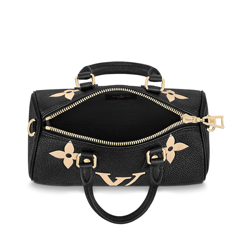 商品Louis Vuitton|预售十天 Louis Vuitton/路易威登 22春夏新款PAPILLON BB系列 小号 巴比龙 女士黑色/米白色双色老花压纹粒面牛皮金扣单肩斜跨手提包 M45980,价格¥19226,第3张图片详细描述