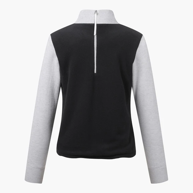 商品【预售商品15天发货】 DESCENTE|GOLF女性毛绒混合高领针织衫时尚优雅 DO42WFKPN3-BLKG,价格¥1222,第5张图片详细描述