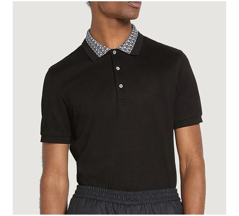 商品Salvatore Ferragamo|Salvatore Ferragamo 菲拉格慕 黑色男士Polo 12 1835 716909,价格¥1729,第5张图片详细描述
