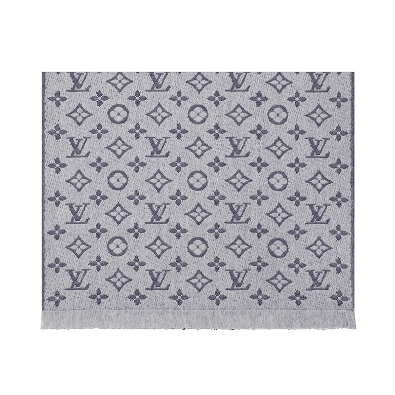 商品Louis Vuitton|【预售十天】路易威登新款 经典老花系列 男士浅灰色羊毛围巾M70932,价格¥4362,第5张图片详细描述
