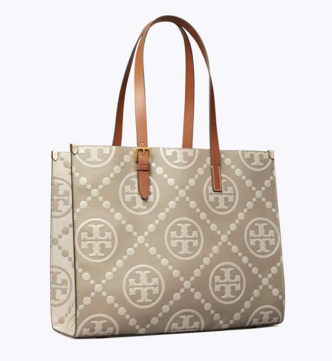 商品Tory Burch|汤丽伯奇女士T MONOGRAM 撞色压花托特包大号（香港仓发货）,价格¥3842,第10张图片详细描述