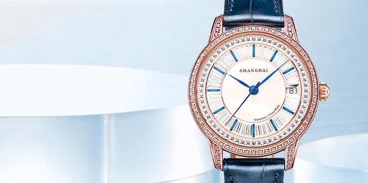 商品[国内直发] SHANGHAI WATCH|大都会系列·水晶 女士自动机械腕表,价格¥2832,第10张图片详细描述