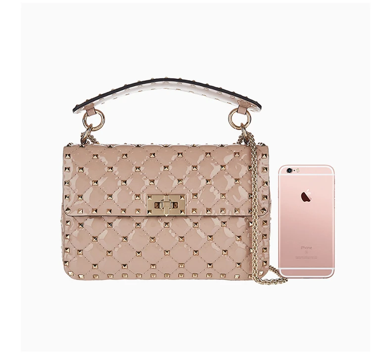 商品[国内直发] Valentino|Valentino 华伦天奴 裸色漆皮女士链条包 RW2B0122-VNE-P45,价格¥13172,第8张图片详细描述