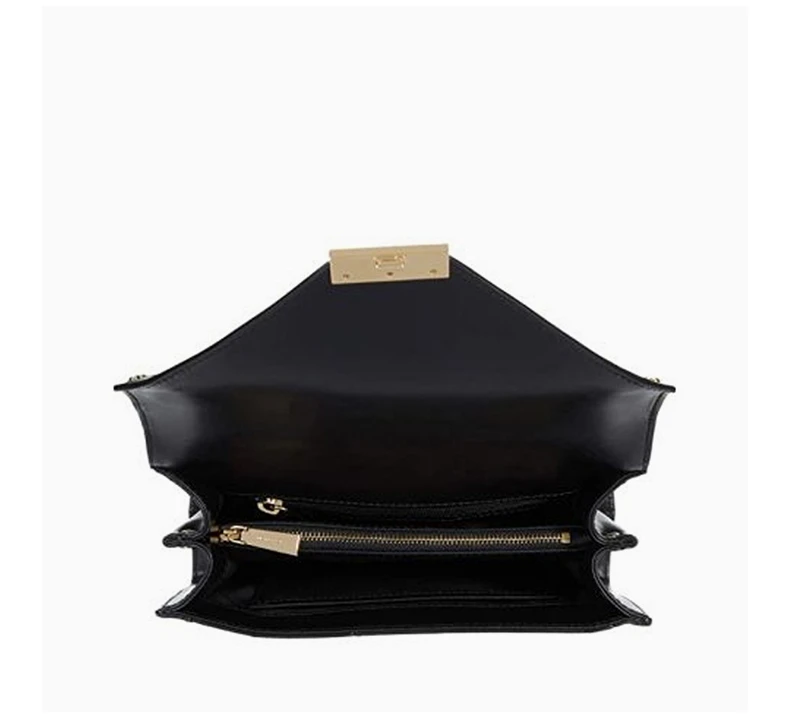 商品[国内直发] Michael Kors|MICHAEL KORS 女士黑金PVC配皮单肩包 30H0GWHL3Y-BLKGOLD,价格¥2128,第4张图片详细描述