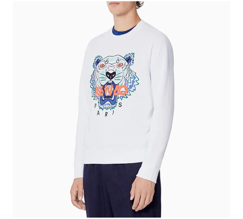 商品Kenzo|Kenzo 高田贤三 男士白色棉质卫衣 F555SW0014XW-01,价格¥993,第4张图片详细描述