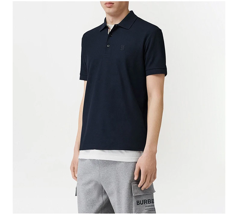 商品[国内直发] Burberry|BURBERRY 深蓝色男士POLO衫 8084021,价格¥3266,第5张图片详细描述