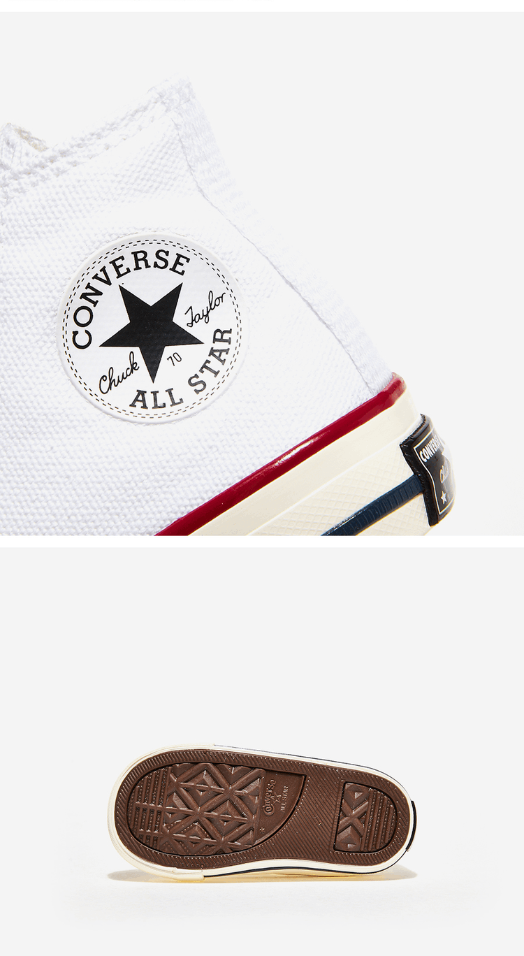 商品Converse|【Brilliant|包邮包税】匡威 CHUCK 70 1V HI 儿童  运动鞋 帆布鞋  771640C WHITE/BLACK/EGRET,价格¥380,第3张图片详细描述