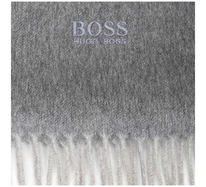 商品[国内直发] Hugo Boss|HUGO BOSS 灰色男士围巾 50415017-030,价格¥1355,第5张图片详细描述