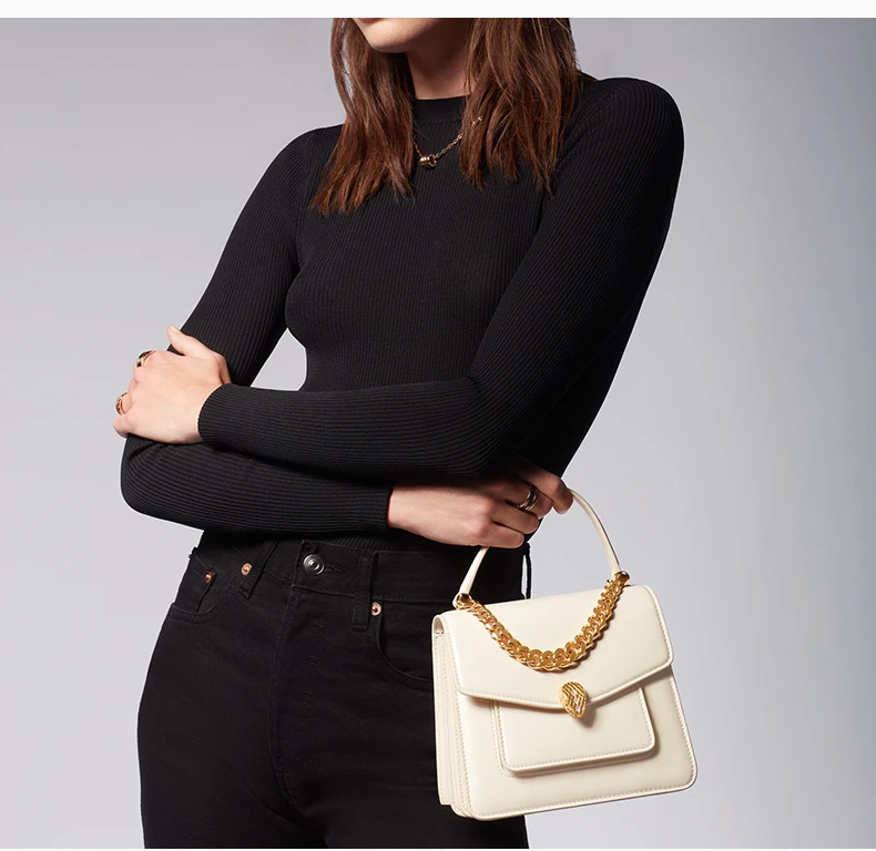 商品[国内直发] BVLGARI|BVLGARI 白色女士单肩包 291230,价格¥20862,第7张图片详细描述