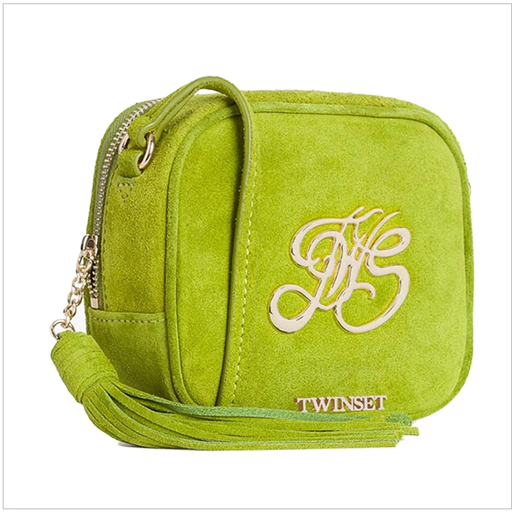 商品[国内直发] TWINSET|TWINSET 女士绿色牛皮拼涤纶斜挎包 OS8TEB-00545,价格¥375,第5张图片详细描述