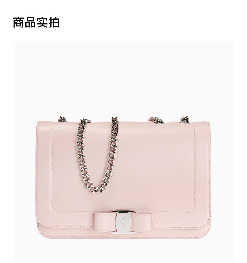 商品[国内直发] Salvatore Ferragamo|Salvatore Ferragamo 菲拉格慕 女士粉色小牛皮单肩包 21-G878-8685825,价格¥4447,第2张图片详细描述