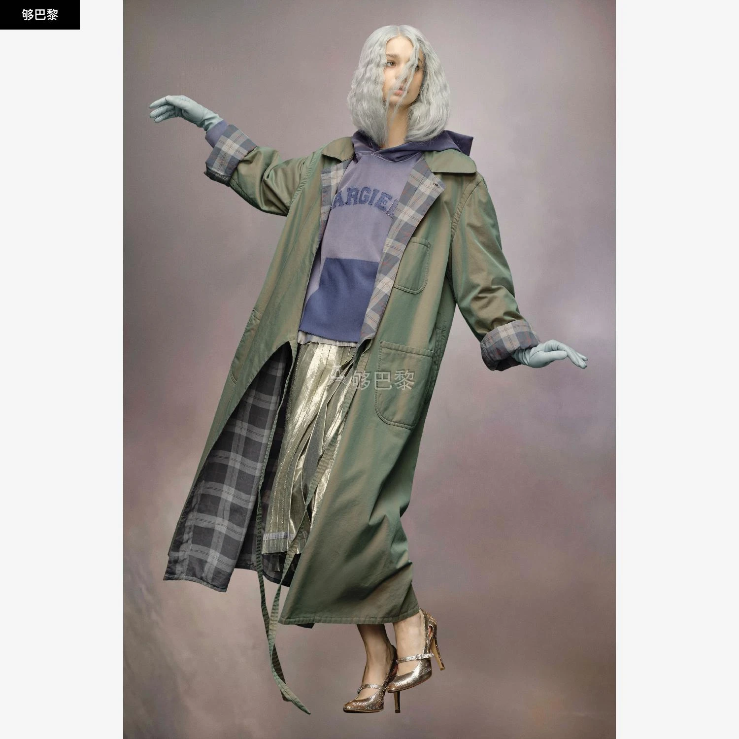 商品MAISON MARGIELA|包邮包税【预售7天发货】 MAISON MARGIELA 24春夏 男士 风衣 Trench-coat réversible en coton tonic S50AH0118S60436702,价格¥23501,第5张图片详细描述