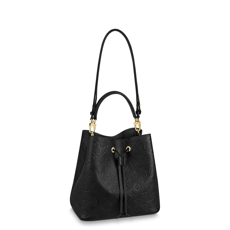 商品Louis Vuitton|预售十天 Louis Vuitton/路易威登 22春夏新款NEONOÉ系列 女士中号黑色老花压纹牛皮革红色细节金扣配可拆卸肩带单肩斜挎手提抽绳水桶包M45256,价格¥19081,第2张图片详细描述