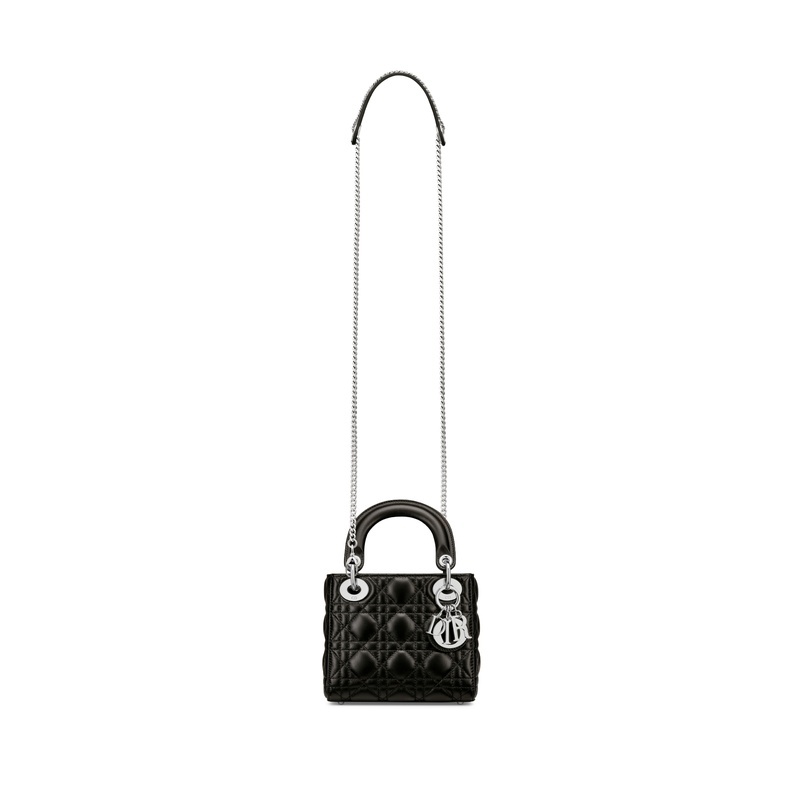 商品Dior|迪奥 Lady Dior系列女士黑色羊皮手提包 M0505PNGE_M900,价格¥38609,第9张图片详细描述
