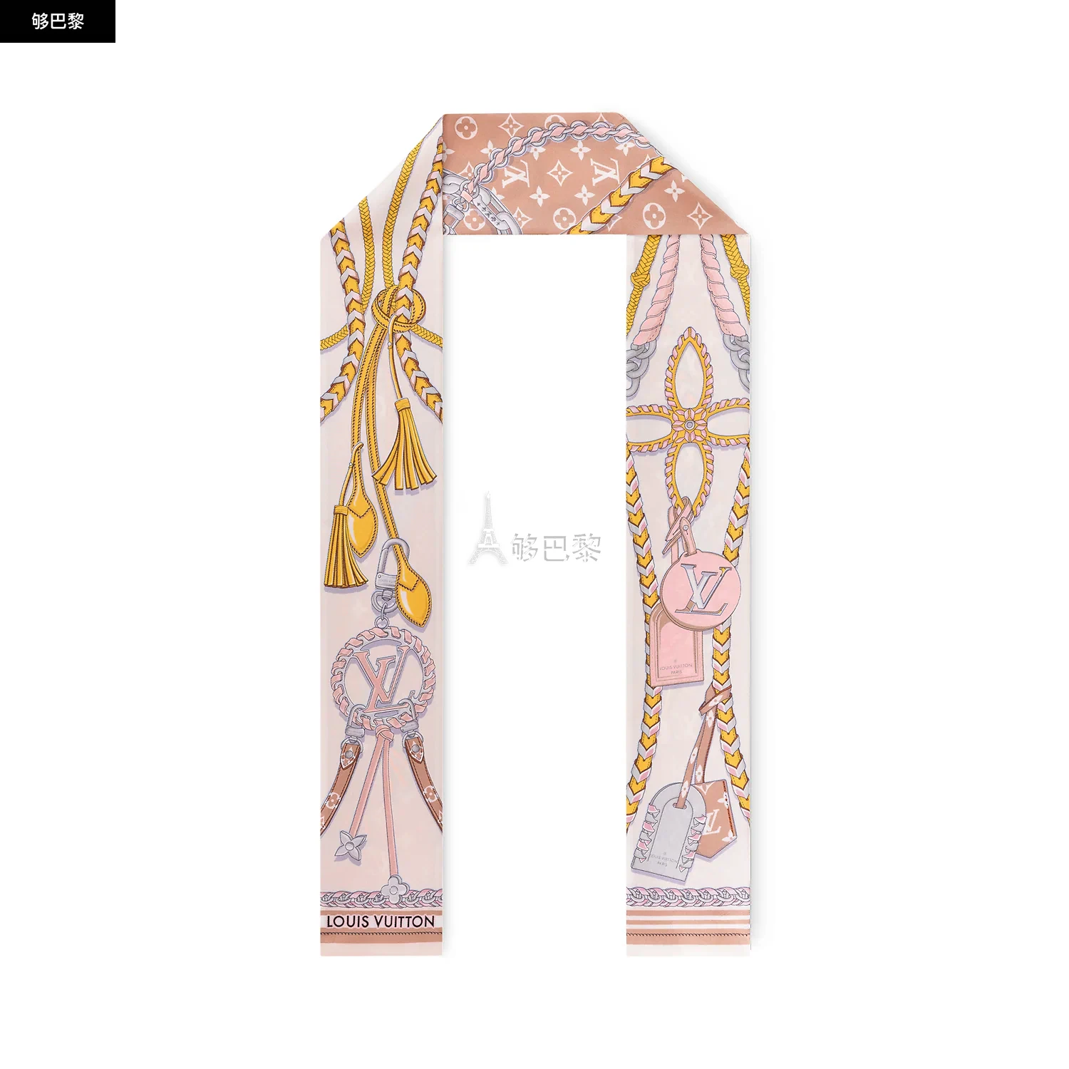 商品Louis Vuitton|【预售】 LV路易威登 25春夏 女士 丝巾 MIX AND STRAPS 束发带 M78499 ,价格¥2648,第2张图片详细描述