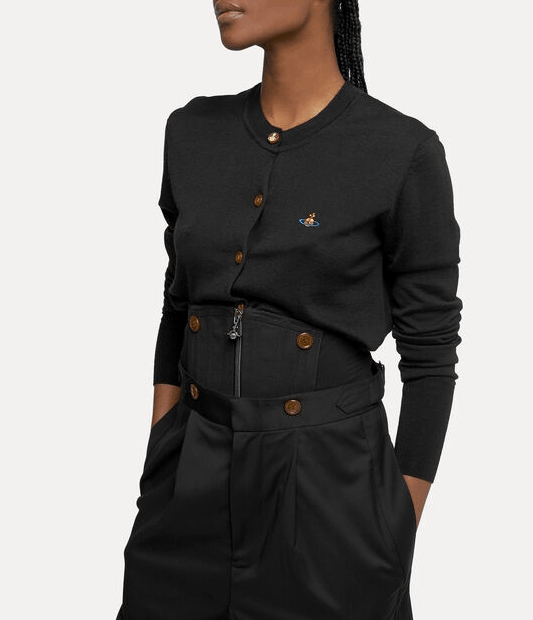 商品Vivienne Westwood|西太后 徽标刺绣羊毛针织开衫（香港仓发货）,价格¥2404,第3张图片详细描述