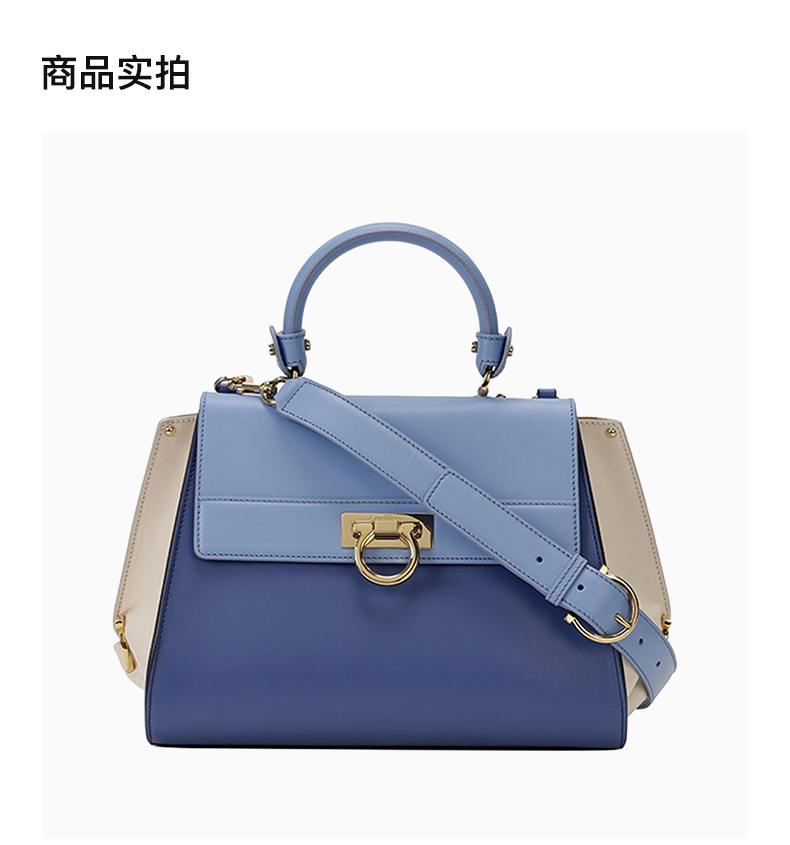 商品[国内直发] Salvatore Ferragamo|SALVATORE FERRAGAMO 女士深蓝手提斜挎包 21-E530-608517,价格¥12831,第4张图片详细描述