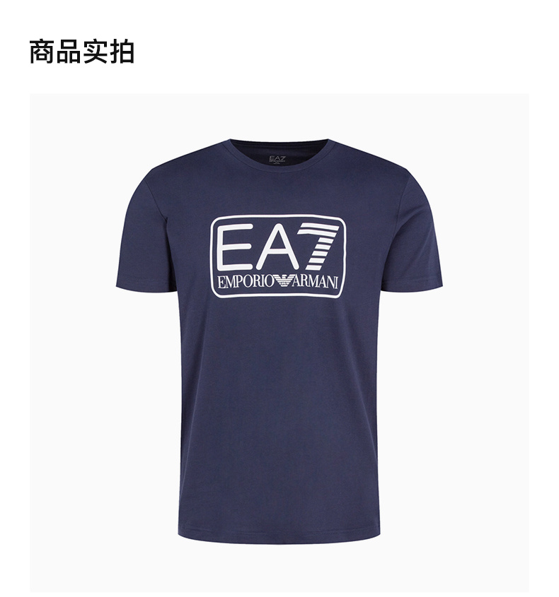 商品Emporio Armani|EMPORIO ARMANI 男士海军蓝色棉质短袖T恤 8NPT10-TJNQZ-1554,价格¥425,第6张图片详细描述