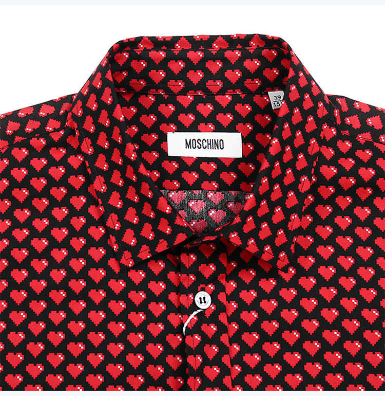 商品Moschino|Moschino 莫斯奇诺 男士红黑色棉质衬衫 R70W650-25330-2,价格¥1047,第4张图片详细描述