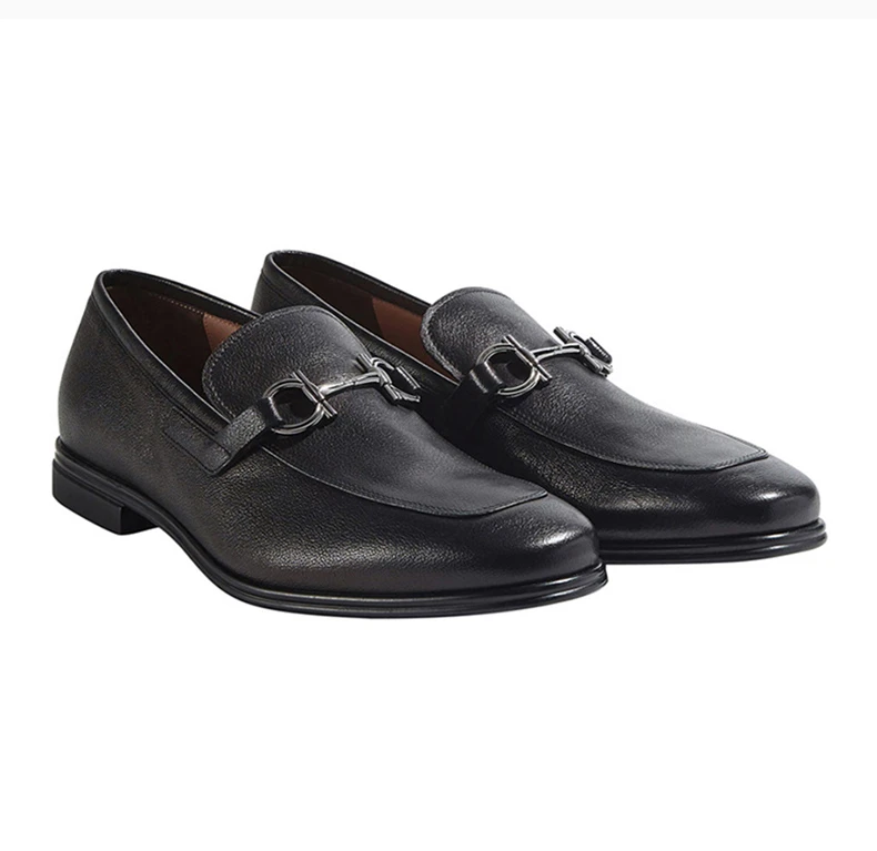 商品Salvatore Ferragamo|Salvatore Ferragamo 菲拉格慕 男士黑色小牛皮乐福鞋 02-C041-726482,价格¥3570,第5张图片详细描述