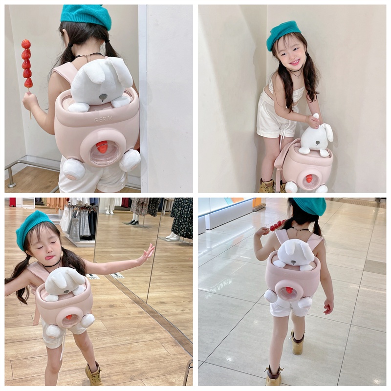 商品GERM|日本GERM格沵 格沵卡卡兔/抱抱熊 旅行包 上学儿童双肩包书包背包,价格¥450,第3张图片详细描述