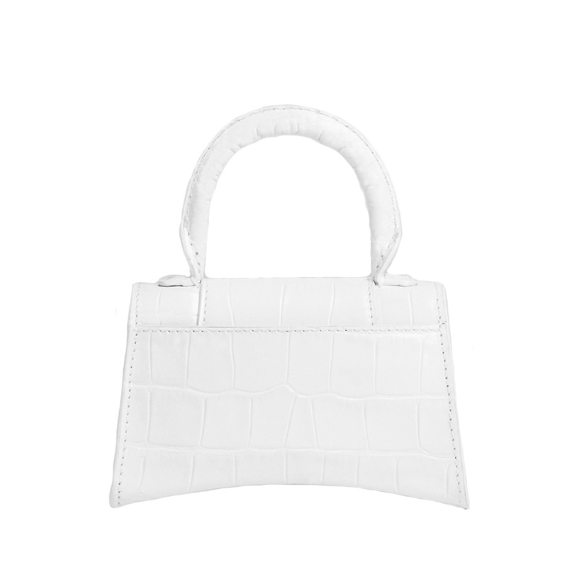 商品Balenciaga|预定款 Balenciaga/巴�黎世家 新款HANDLE HOURGLASS 白色鳄鱼皮压纹小牛皮迷你单肩手提沙漏包 6373721LR6Y9016,价格¥8258,第5张图片详细描述