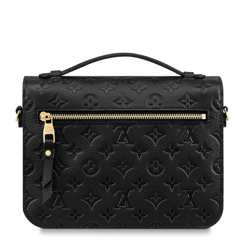 商品Louis Vuitton|预售十天 Louis Vuitton/路易威登 22春夏新款METIS系列 女士黑色老花压花柔软粒面牛皮革金扣翻盖开合单肩斜挎手提邮差包M41487,价格¥19920,第4张图片详细描述